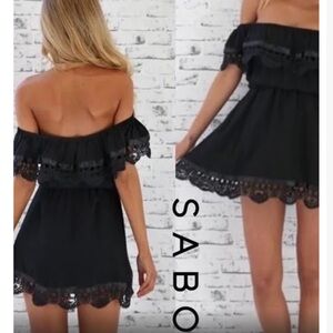 Sabo Skirt off the shoulder black sundress